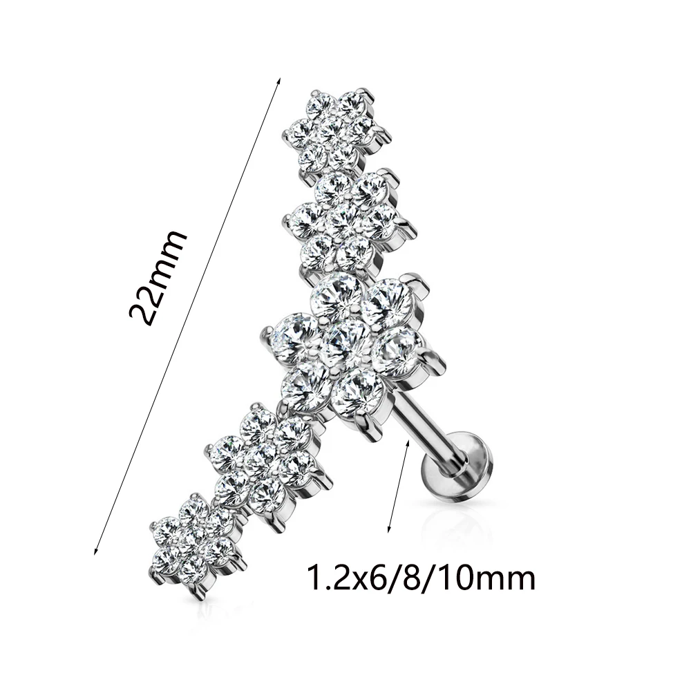 FIBO STEEL – Set Di 23 Orecchini Per Cartilagine 16G In Acciaio Chirurgico – Helix, Tragus, Conch