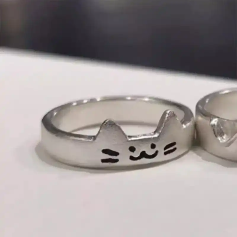 2pcs Cute Cat Dog Animal Couple Ring for Women Men 2026 New