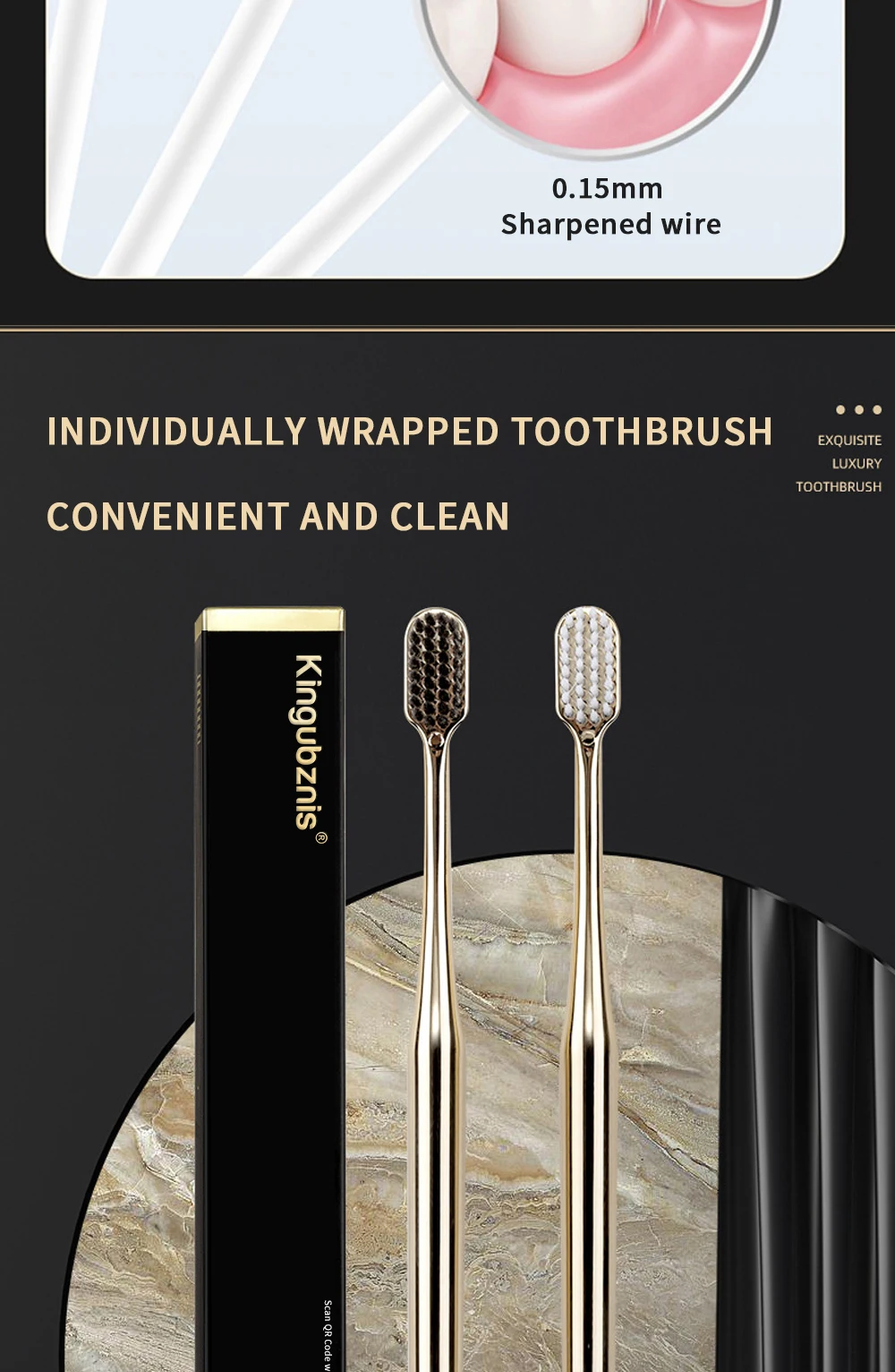 Kingubznis Gold Zahnbürste Luxus Gold Silber Zahnbürste für Männer Frauen Erwachsene Zahnbürsten Brandneue Galvanisierte Dentalbürsten – Detail 18