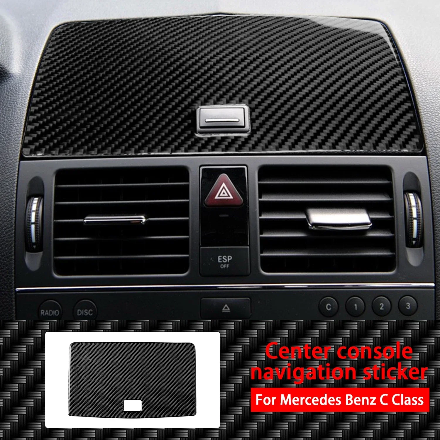 

Наклейка из углеродного волокна для Mercedes W204 Benz C класса, внутренняя отделка, автомобильная центральная консоль, панель навигации, автомобильные аксессуары