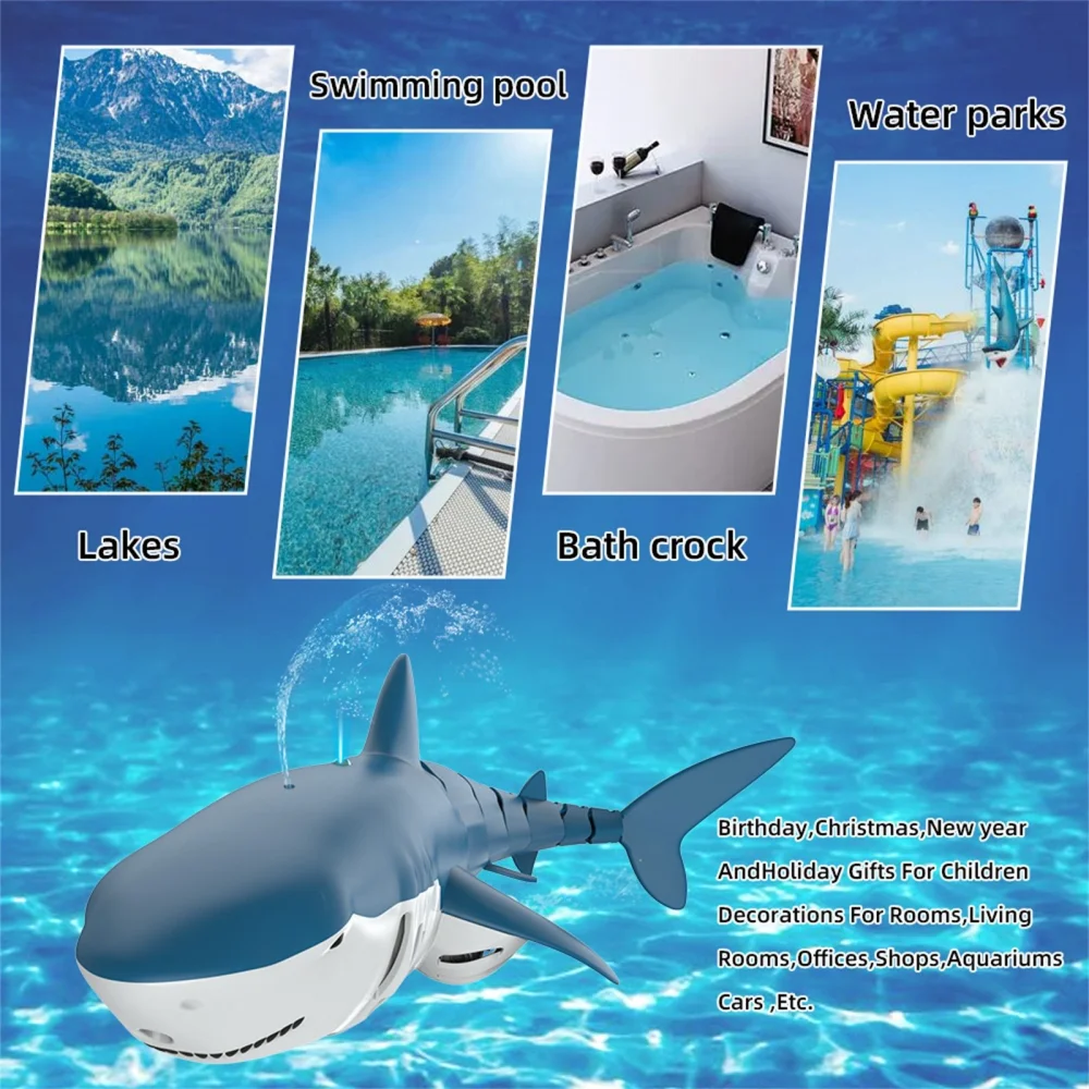 Rc Shark Toy Remote Control Animals Simulation Submarine Toy Whales Waterproof Bathtub Pool Electric Toys for Kids Boys Gift 5