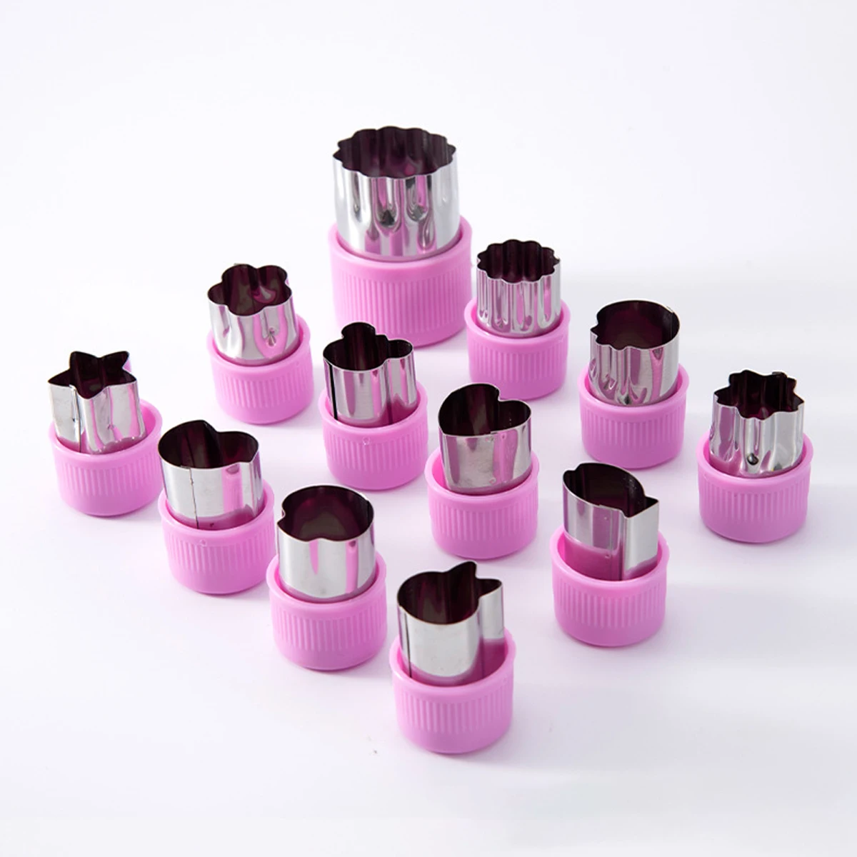 סטים של 12 יחידות חותכי ירקות בגדלים מיני, חותכי פירות לילדים, חותכי מזון לילדים, חותכי פאסטריות, חותכי תבניות לעוגיות