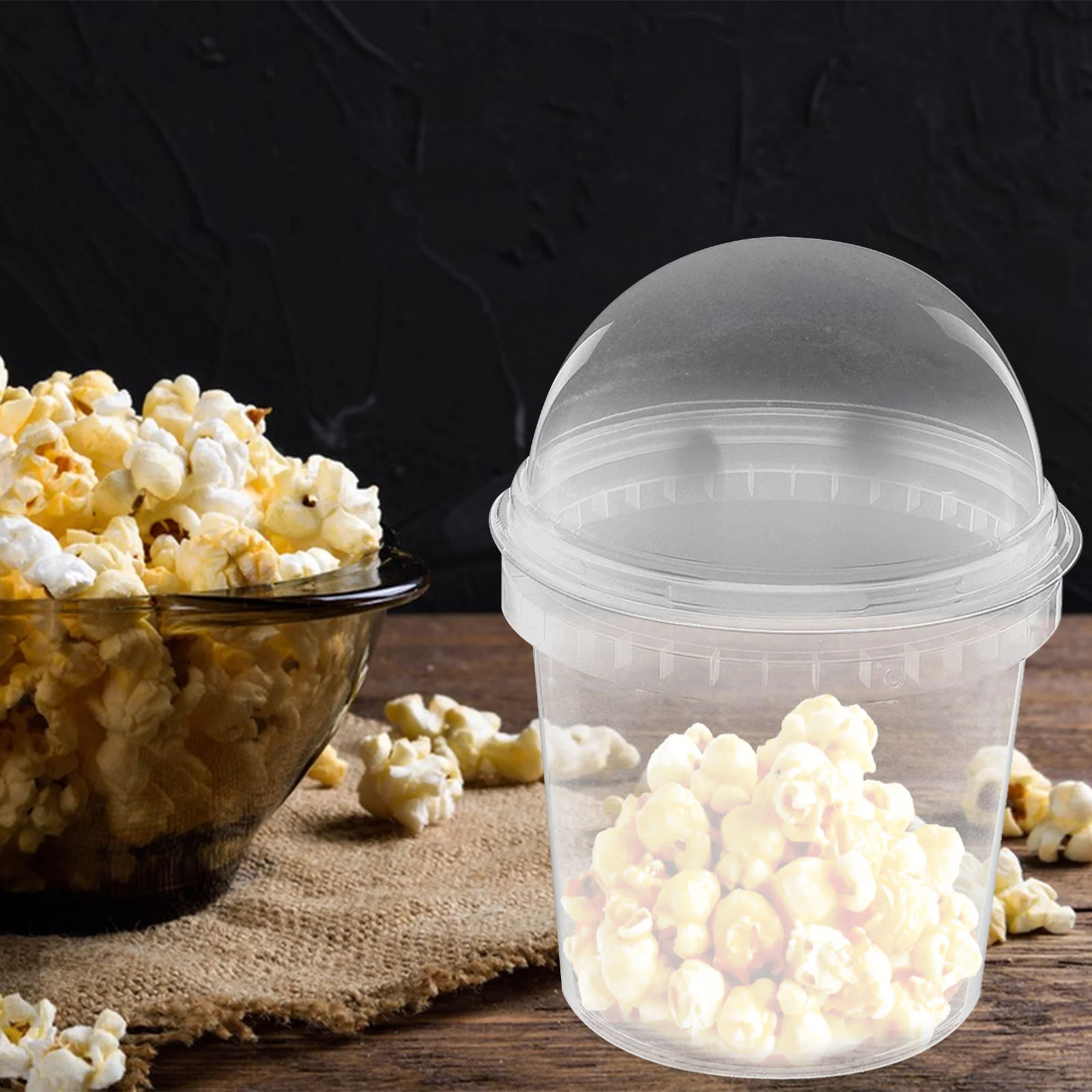 

6 Pcs Food Containers with Lids Ice Cream Storage for Freezer Popcorn Bucket Cover Grade Bowl Large Plastic Cold Drink