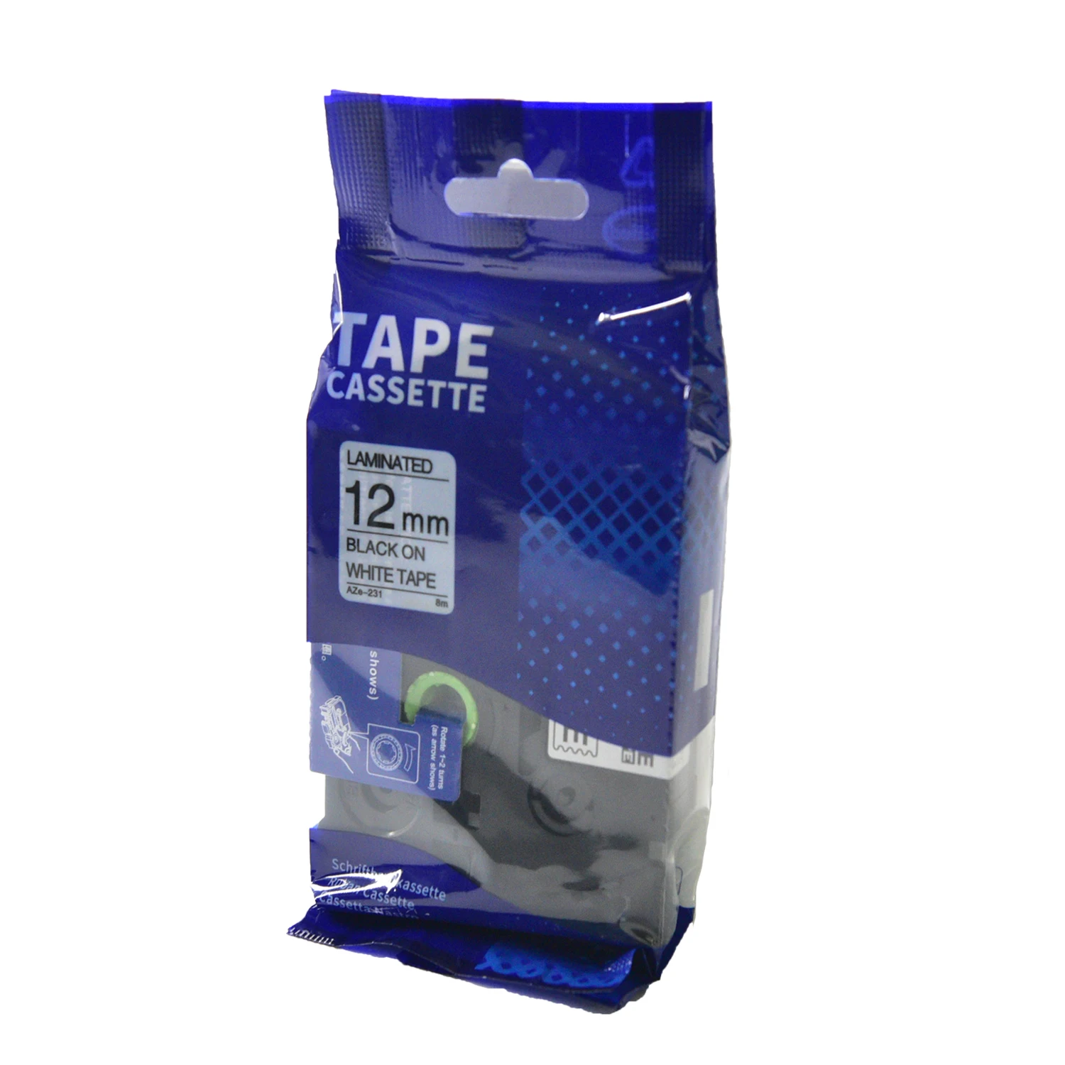 Brother TZ e-231 Tze 221 Tz 251 241 Brother PT-H100 E100 P750W 용 리본과 호환되는 흰색 라벨 테이프의 10Pcs 검정색