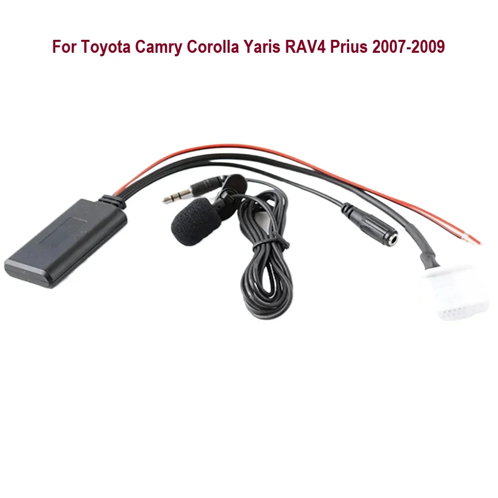 سيارة بلوتوث AUX محول لاسلكي الصوت مكالمة هاتفية حر اليدين ميكروفون لتويوتا كامري كورولا يارس RAV4 بريوس 2007-2009