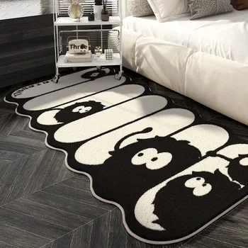 High-End Black & White Color-Block Rug 1