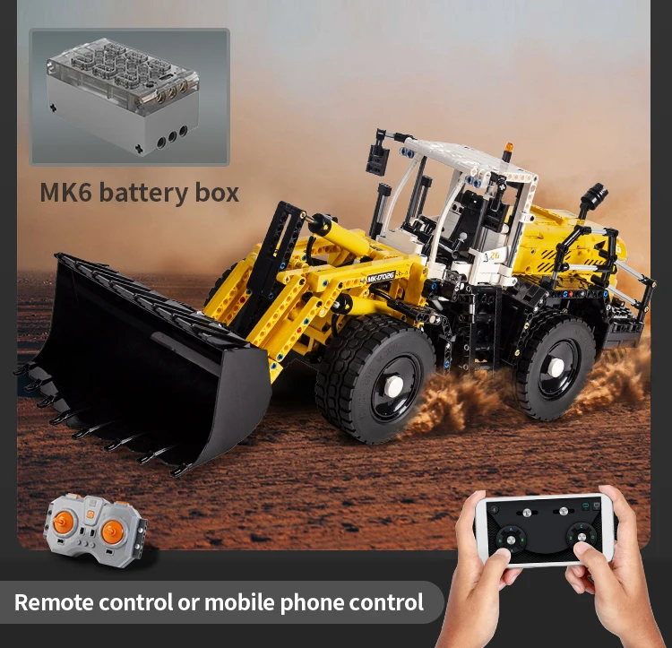 Mould King 17026 Technisches Auto-Spielzeug Der APP&RC Motorisierte Pneumatische Lader L550 Modellbausatz Weihnachtsgeschenk für Kinder – Detail 3