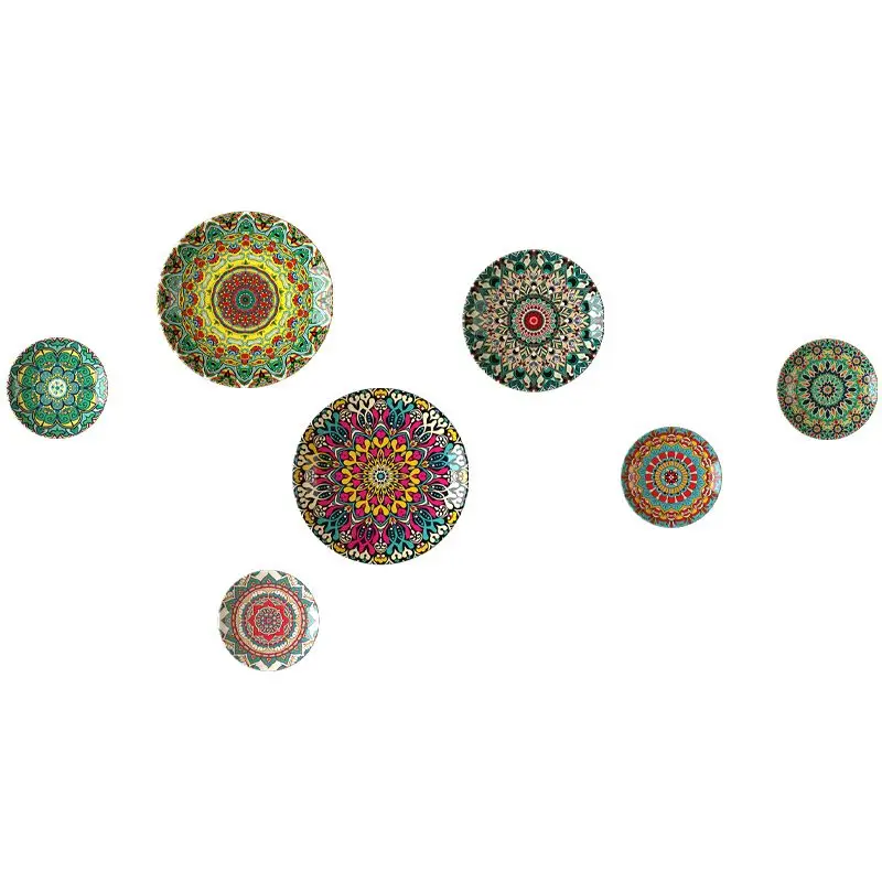 Ceramic Decorative Hanging Plate Wall Decoration Bohemian Moroccan Auspicious Festive Hanging Plate Wall Haning Plate ZD949 6