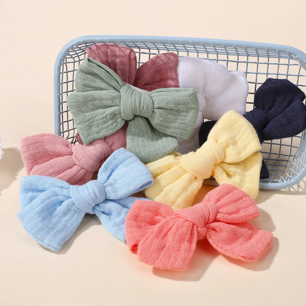 10 Stück zufällige Farbe, niedliche Haarspangen für Babys, Baumwollschleifen, Haarnadel, Haarschmuck, Kinder, Prinzessin, Haarspange, Frühlings-Kopfbedeckung – Detail 6