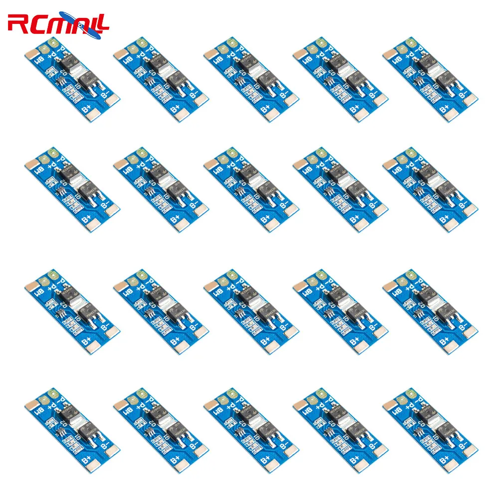 

RCmall 20PCS 2S 8A 7.4V Lithium Battery Protection Board Overcharge Overdischarge Protection Plate
