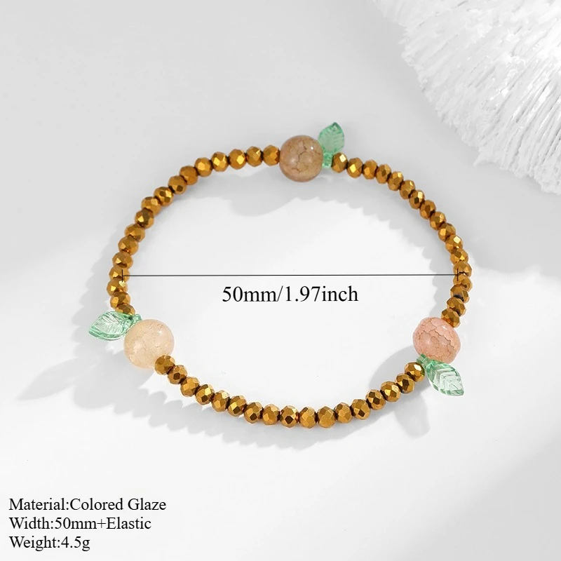 PRISCA | Künstliche Frucht Perlen Armband Glas Frauen und Mädchen Koreanische Mode Niedlichen Handgemachten Schmuck Billig Großhandel – Detail 1