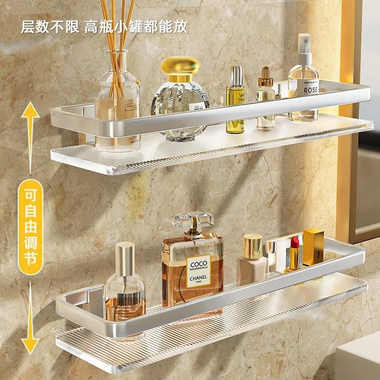 Bathroom Shelf Kitchen Storage Organizer Acrylic Shampoo Rack Shower Shelf Bathroom Accessories No Drill Storage