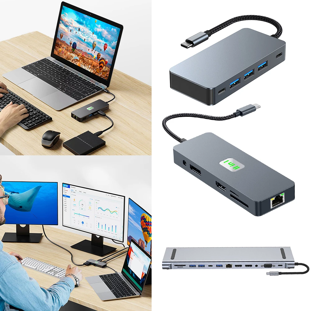 Ƽ  й, Ƽ Ʈ , PD 100W, USB 3.2, 3.0, 2.0 Ʈ, 4K HDMI ȣȯ VGA DP SD, TF ī , 7, 11/12  1