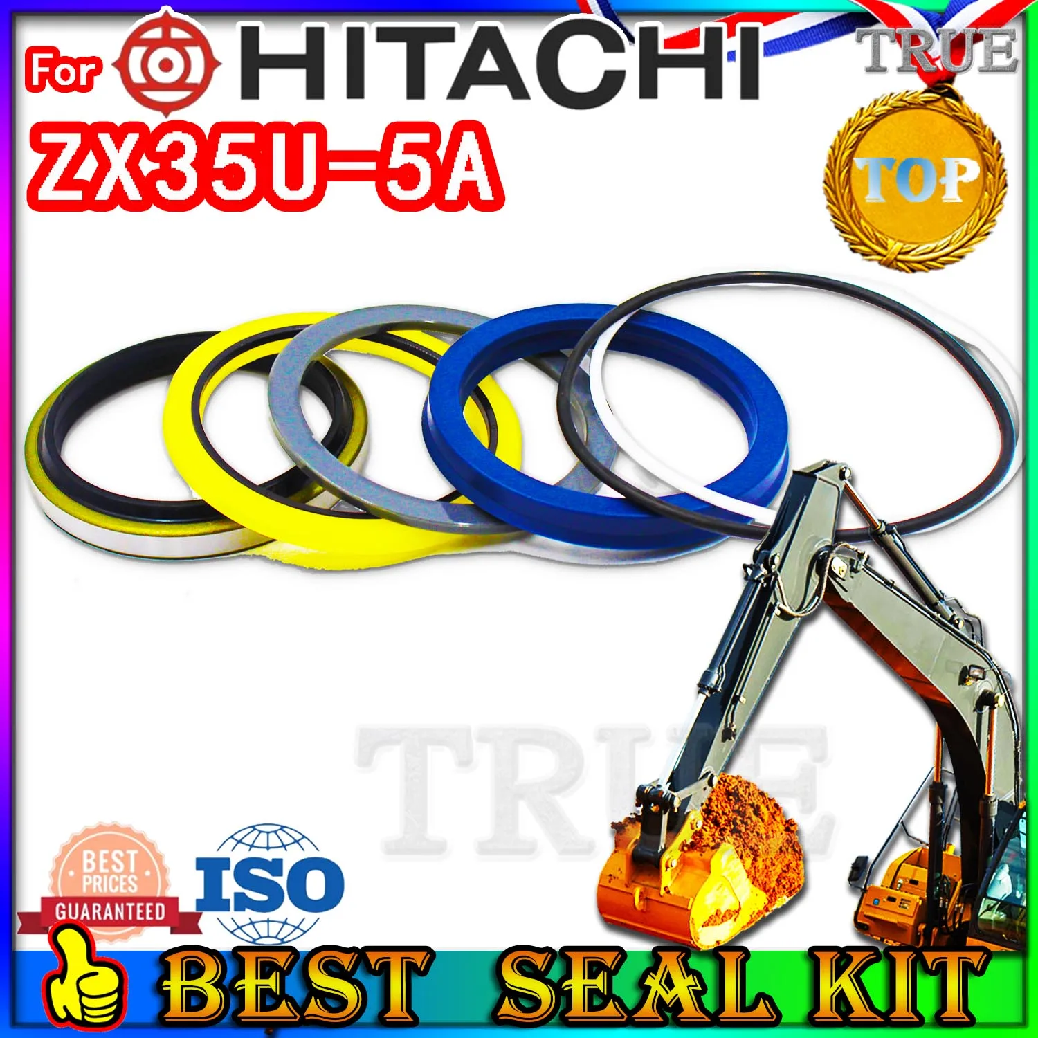 

For Hitachi ZX35U-5A Oil Seal Repair Kit Boom Arm Bucket Excavator Hydraulic Cylinder Hit ZX35U 5A gearbox Mojing Fluoro rubber