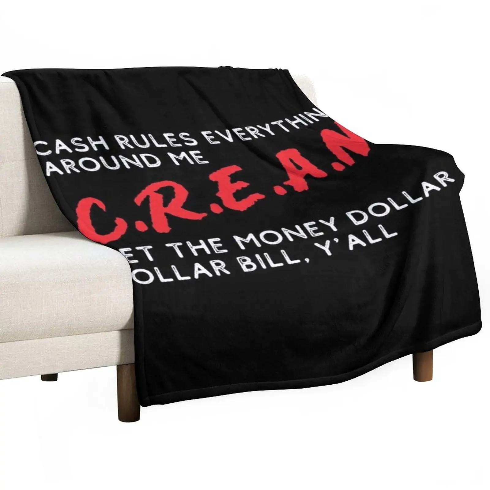 

CREAM cash rules everything around me Throw Blanket fluffy blanket bed plaid