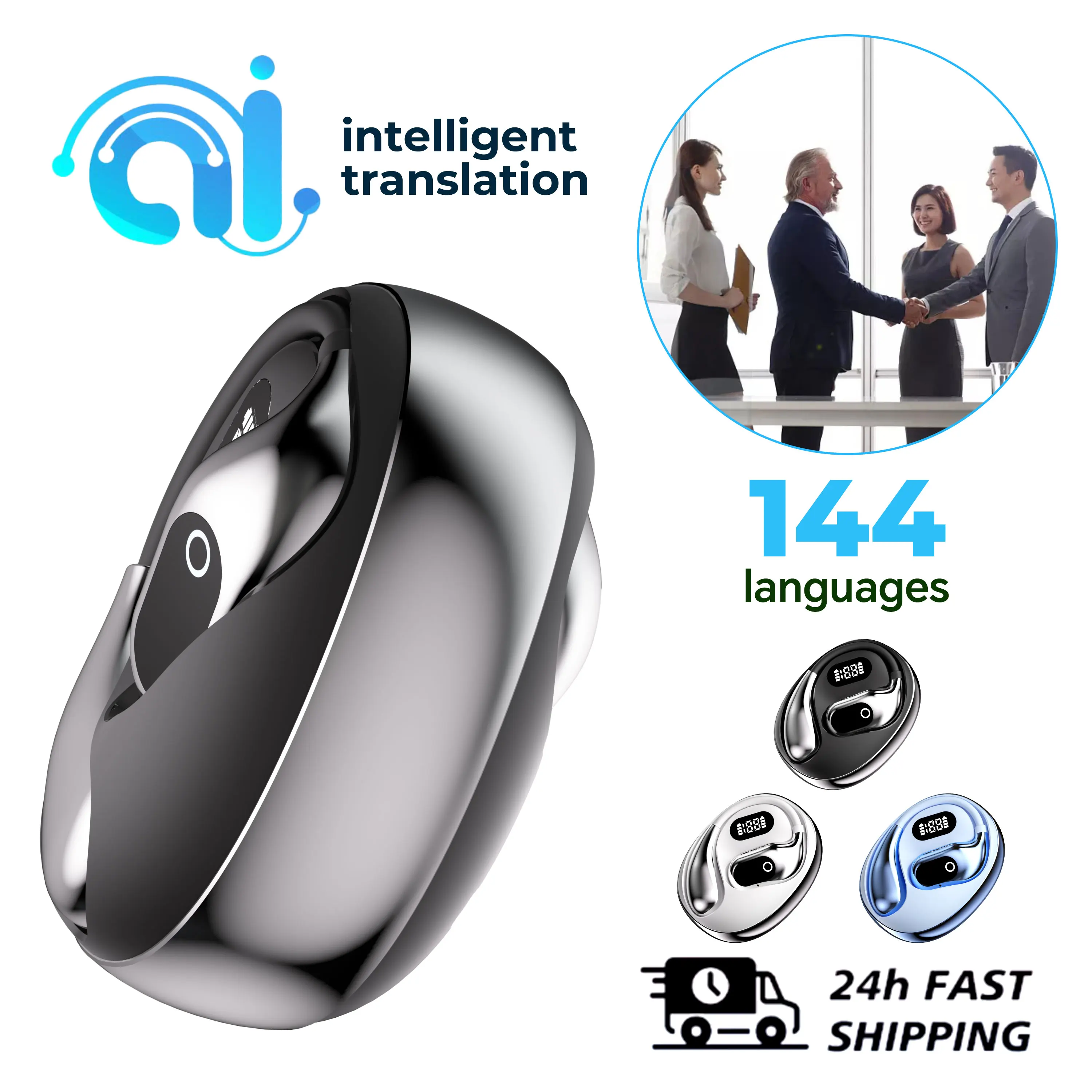 Portable Wireless Bluetooth Earbuds with AI Translator