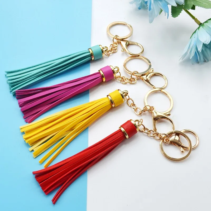 Leather tassel, single leather key chain, leather bag charm, leather z –  pinkcharmsdesigns