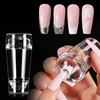 Heallor Transparent Nail Stamper with Scraper 2pcs Jelly Silicone Stamp for French Nails Manicuring Kits Nail Art Stamping Tool 2