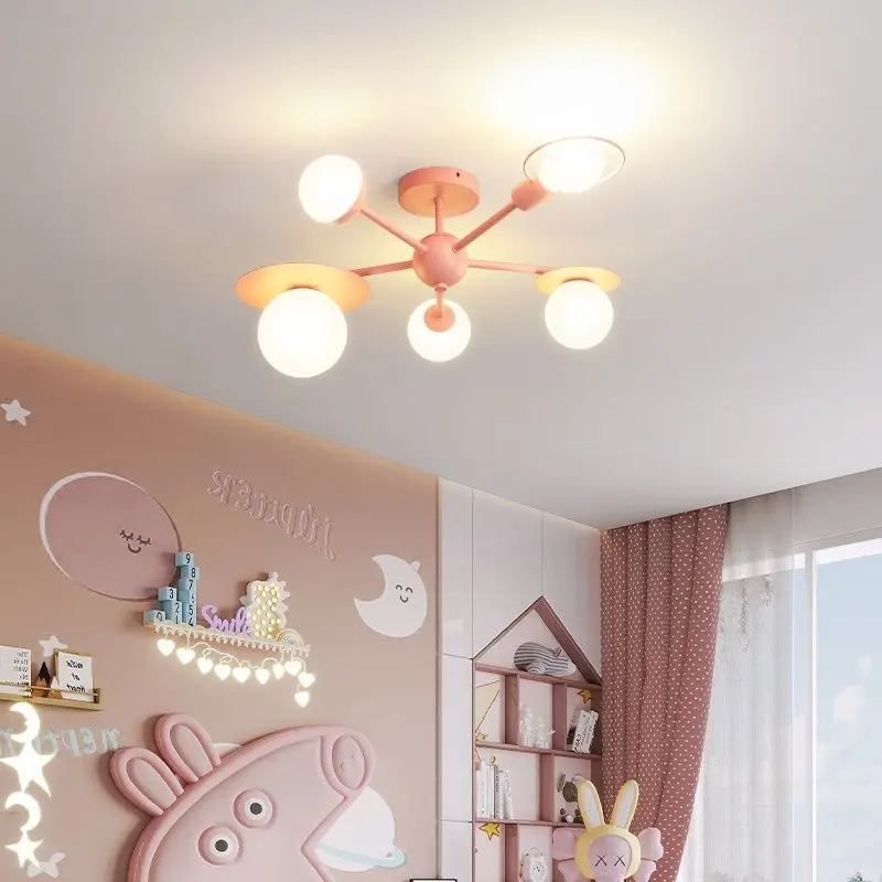 Description Picture 2 of itemMacaron Colorful Chandelier Nordic Restaurant Café Pendant Lamp Bedroom Living Room Study Home Decor Bull Fixture LED Lights