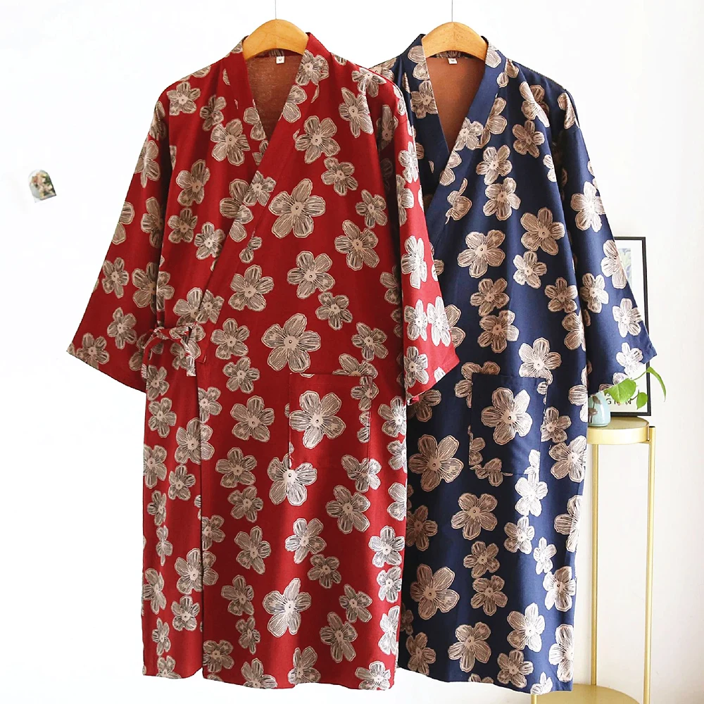 

Женская одежда, одежда для сна, халат, ночная рубашка, женская пижама, кимоно, халат, пижама, женская пижама, хлопковая марля, тканая одежда для отдыха