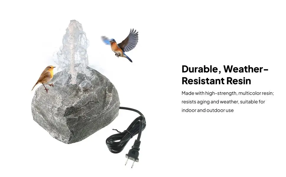 https://ae01.alicdn.com/kf/Sed0e04bb18774a788b7fe1e76eb644bd5.jpg Bird Bath Water Fountain with Water Pump Attract Birds Adjustable Fish Tank Water Fountain for Patio Home Living Room