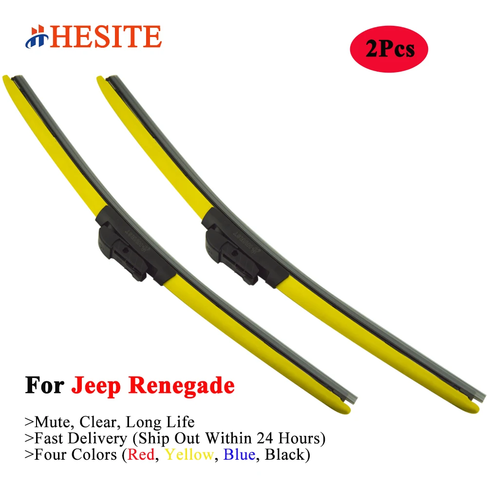 HESITE Colorful Hybrid Wiper Blades For Jeep Renegade Accessories 2015