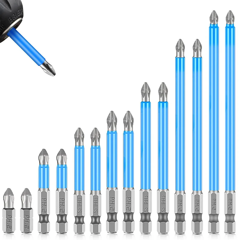 

Cross Screwdriver Head Strong Magnetic Anti Slip High Hardness Phillips Screw Driver Bit Set For Electric Screwdriver Drill Tool