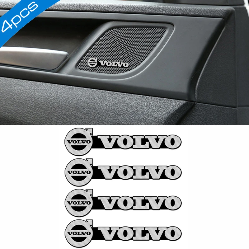 

4Pcs/Set Modified Car Logo Audio Sticker Auto Interior Central Control Alloy MINI Emblem Badge Decal For Volvo S70 S80 XC60 XC70