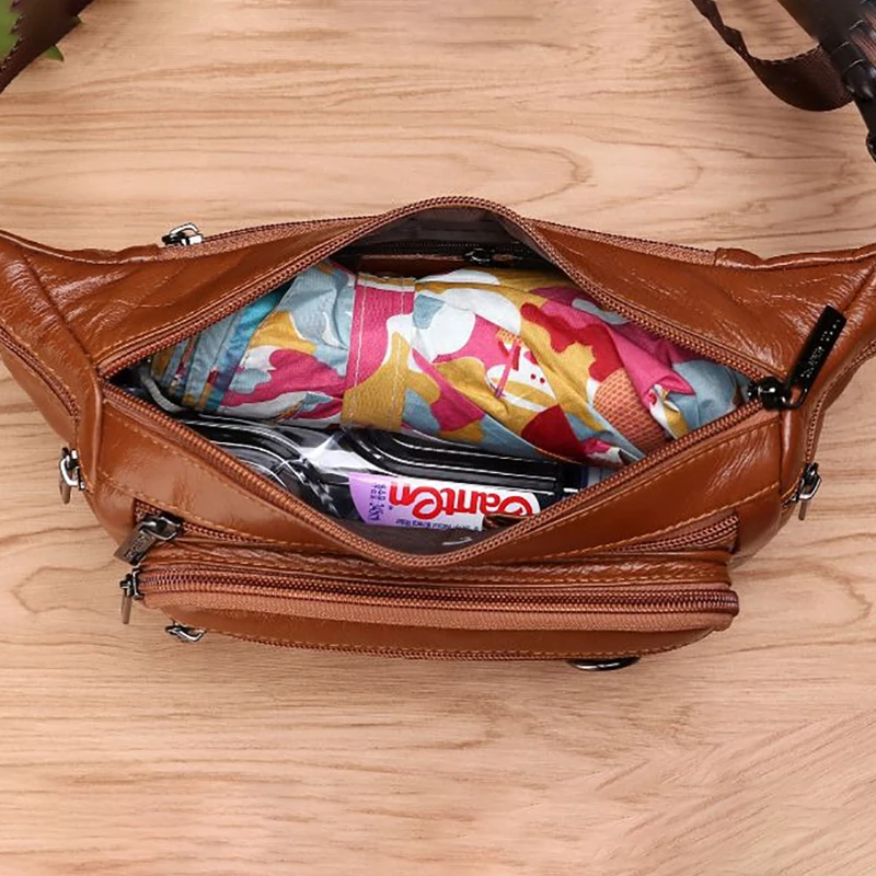 حقيبة الخصر الرجالية، المصممة من الجلد الطبيعي، تج...