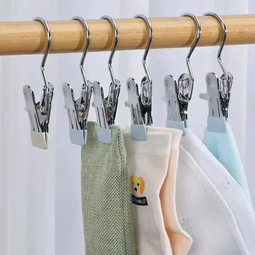 Anti-slip Clothes Hanger Pants Rack Storage Portable Organizer Room Laundry Hook Stainless Steel Clothespin Home Racks Hangers