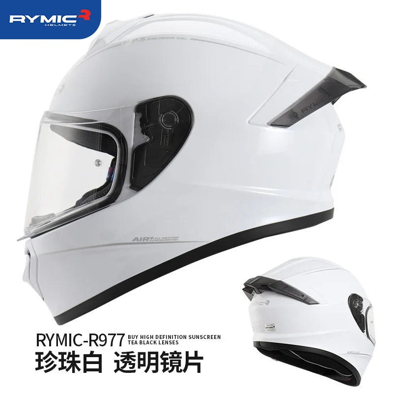 thumbnail image 1 of Casco integral para motocicleta RYMIC R977, casco de carreras con lentes antivaho, para las cuatro estaciones, 1 of 5