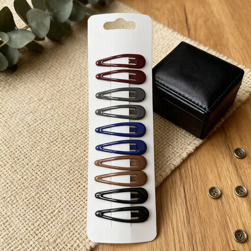 6/10 Stück Bunte Haarspangen Einfache Bonbonfarbene Haarklammern Süße Geometrische Metall-Haarspangen Kopfschmuck Haaraccessoires – Detail 11