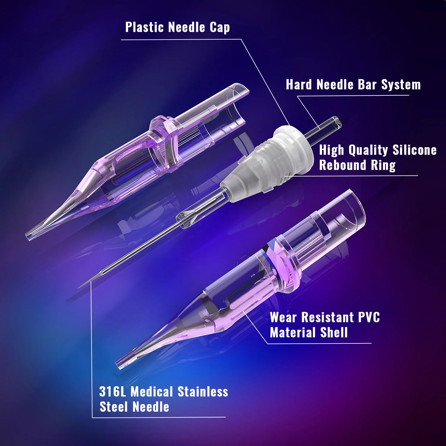 Disinfected Tattoo Needle Circular Needle Needle Tube Disposable Sterile Tattoo Integrated Safety Tattoo Needle 10PC