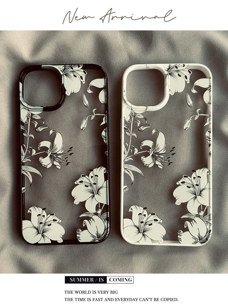 Coque TPU Transparente Butterfly Flower Pour IPhone - Ultra Slim, Compatible IPhone 11 à 17 Pro Max