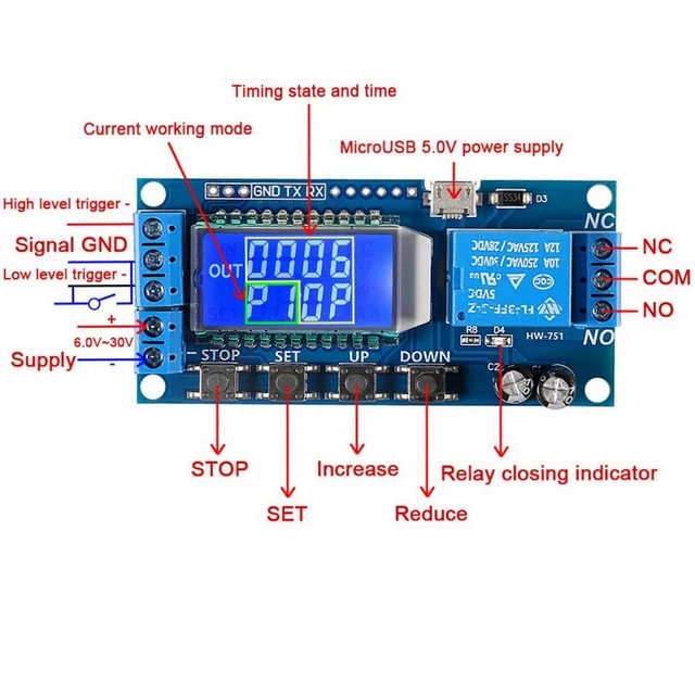 DROK Time Delay Relay, Timer Delay Controller Module DC 5V, 48 OFF