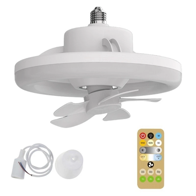 

48W Ceiling Fan With Lighting Lamp E27 Base With Remote Control For Bedroom Living Home Silent