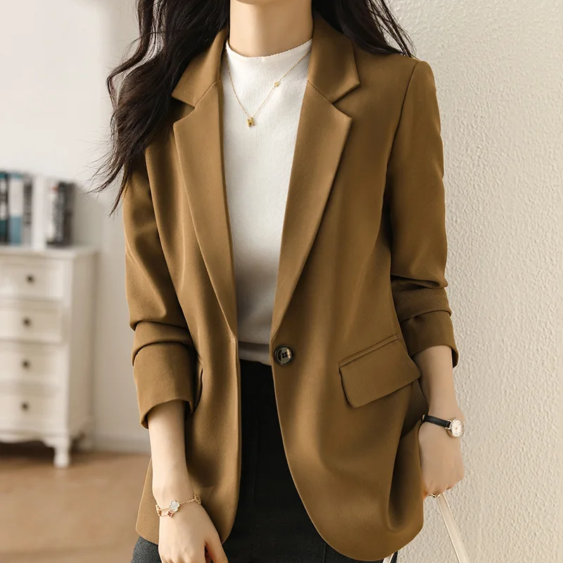 Green suit jacket autumn small short version of the Korean version of 2022 Europe popular celebrity temperament high-grade sen