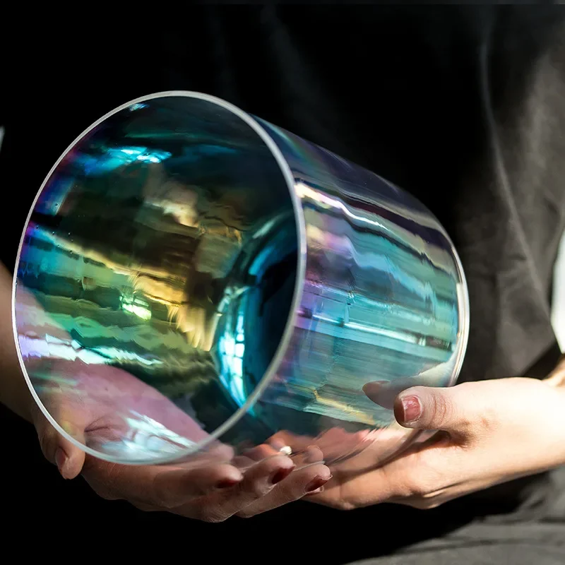 

Colorful Transparent Crystal Singing Bowl Meditation Yoga Sound Healing Therapy Singing Bowls Professional Percussion Instrument