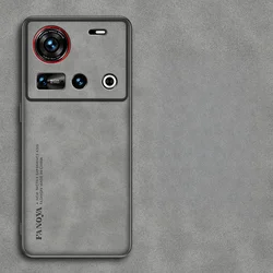 Shockproof Matte Leather Case with Soft Back Cover - Skin Feel Design for Nubia Z70s Ultra (GRAY)