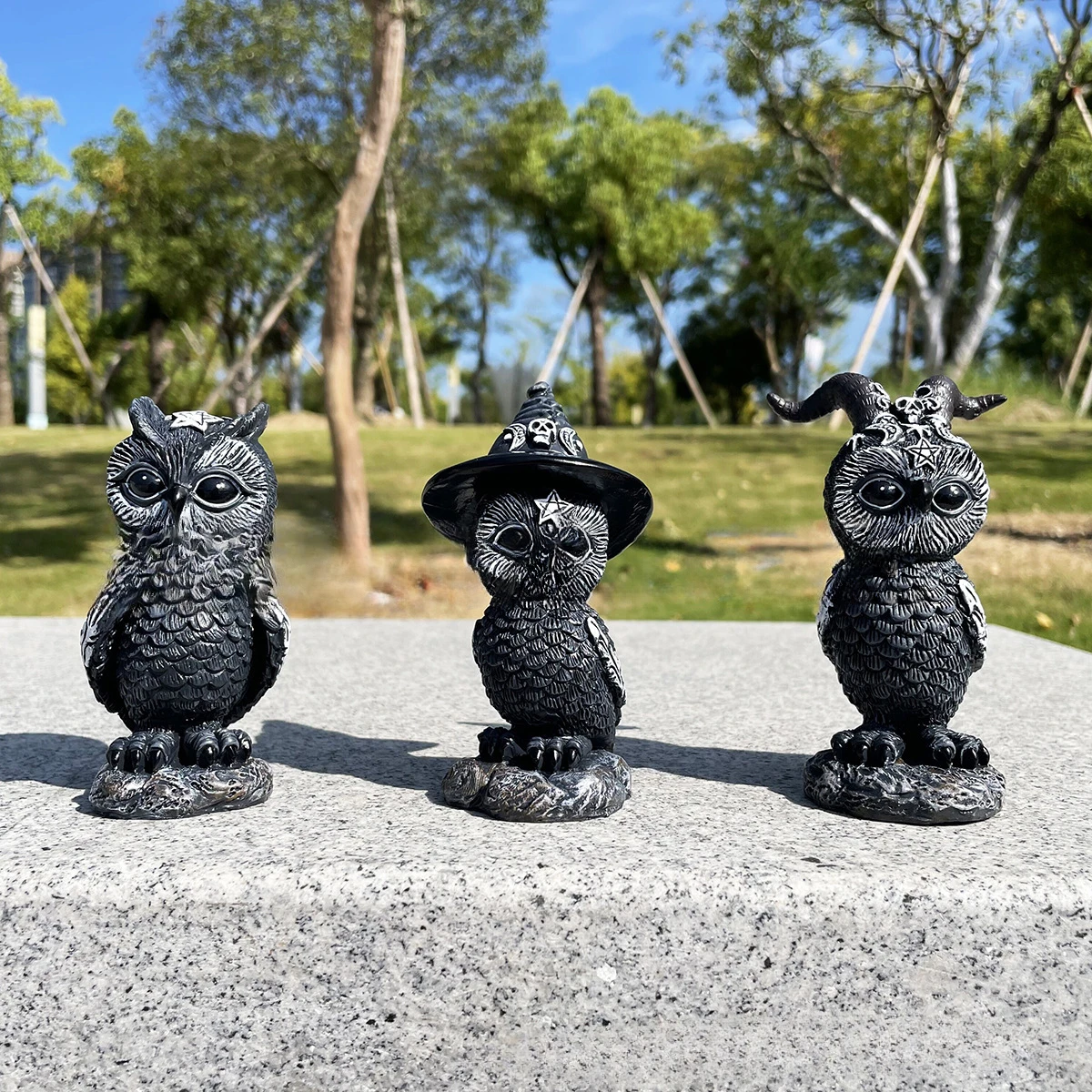 Halloween Magic Black Dragon Snake Griffin Unicorn Mysterious Witches Statue Home Decor Figurine Christmas Desk Ornaments