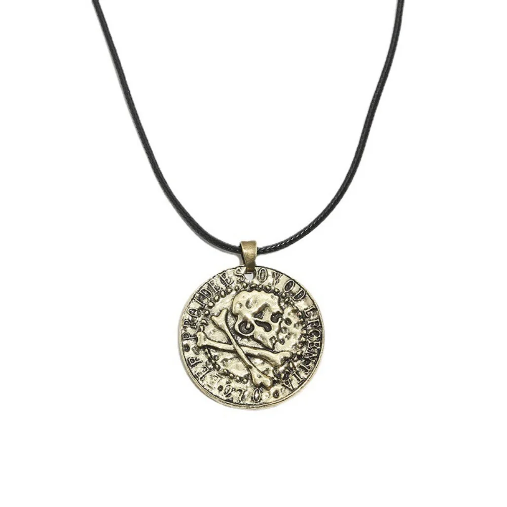 Vintage Leather Chain Necklace with Uncharted 4 Nathan Drake Pendant - Cosplay Jewelry Gift