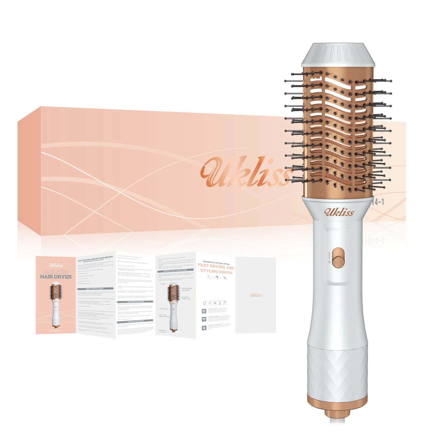 Hot Air Brush Styler and Volumizer Hair Dryer Hair Straightener Curler Comb Roller One Step Electric Ion Blow Dryer Brush hot air brush 2 head replaceable hair dryer comb one step blower strong wind electric straightener roller curler styling tools