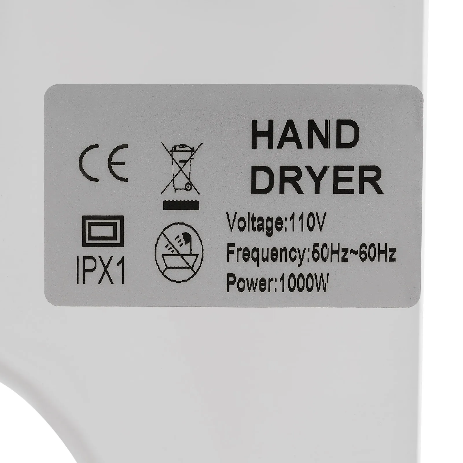 Commercial Automatic Electric Hand Dryer High Speed Hand Drying Machine with Drip Tray Hot Air 1000W US Standard for Bathroom