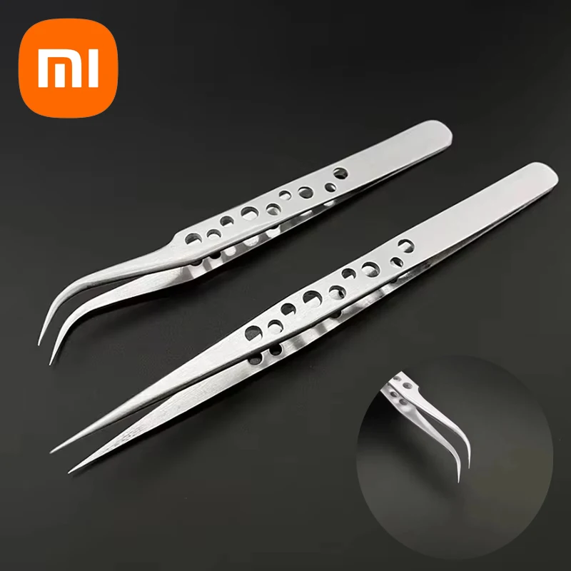 Xiaomi Precision Industrial Tweezers Diy Hand Tools Sets For Electronics Soldering Maintenance Magnetic Stainless Steel Repair precision tweezers tweezer tool esd anti static tweezers soldering tweezers