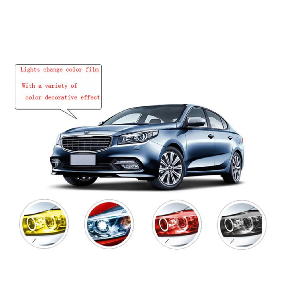 30*60 Cm Auto Tinta Pellicola Lente Involucro Del Vinile Adesivi Per Auto Fumo Nero Scuro Blu Rosso Trasparente per Auto Faro Fanale Posteriore Fendinebbia - Image 5