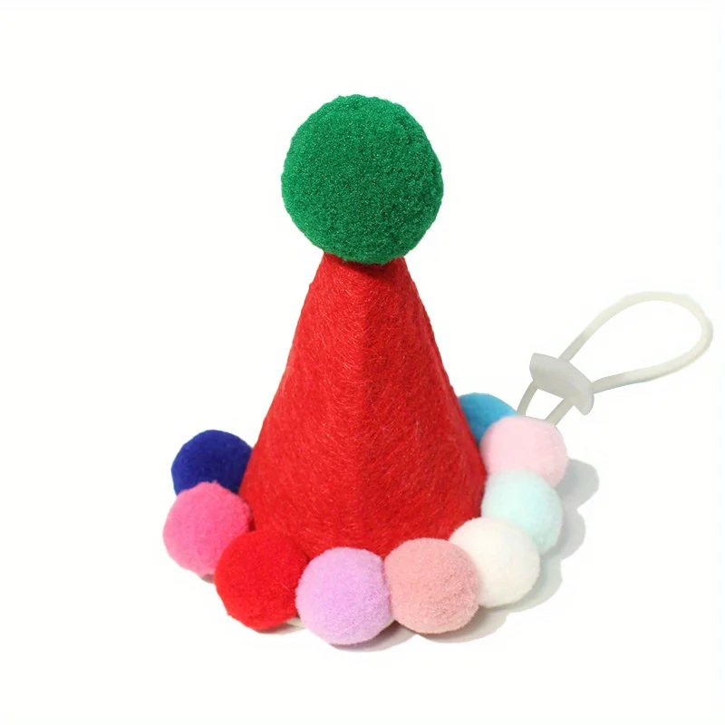 Pet Christmas hat, dog and cat fur ball headwear, Halloween plush toy