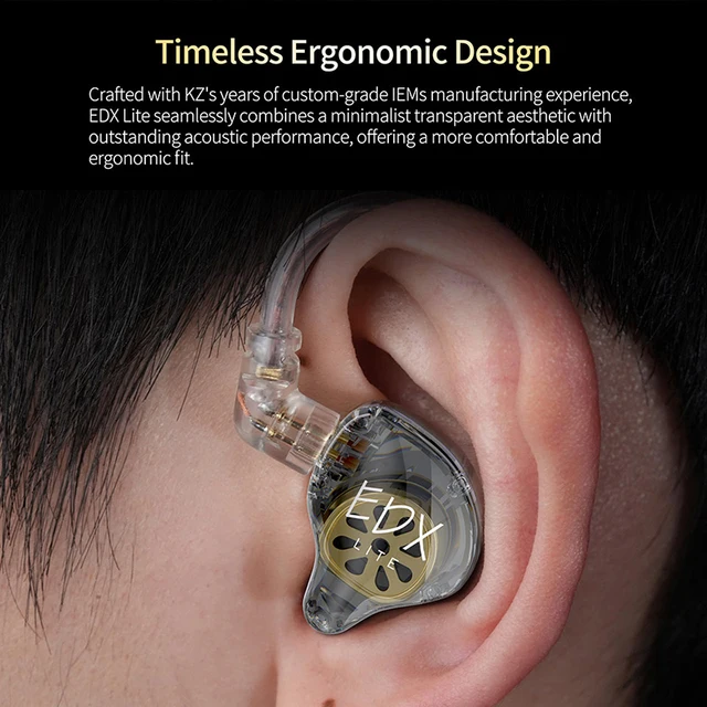 KZ EDX Lite 3.5MM Wired Headphones HIFI Stereo Bass In Ear Earbuds With Mic Monitor Stage Live Noise Cancelling Gaming Headsets - Image 6