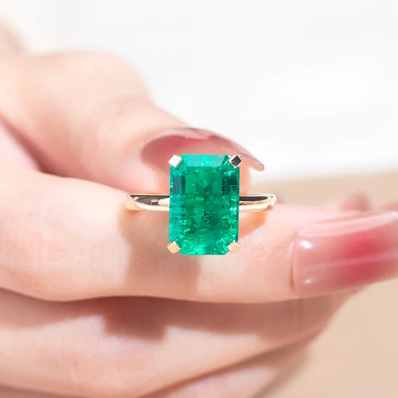 RUIF Custom Classical Design Lab Grown Emerald 9k 10k 14k 18k Rings for Women High Jewelry Easy to All-match 4 RUIF Custom Classical Design Lab Grown Emerald 9k 10k 14k 18k Rings for Women High Jewelry Easy to All-match - Image 4