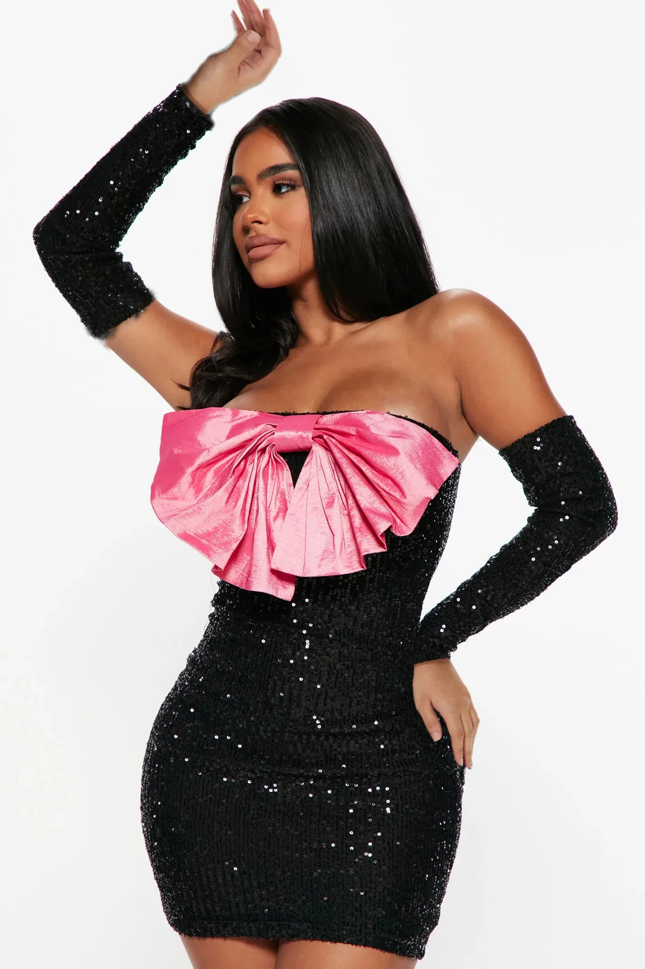 

Black Hip Wrap Dress Spring Women Elegant Slim Dress Off-shoulder Skirt Tight Dress Pink Butterfly Evening Dress Party Dress
