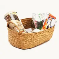 Handmade DIY Straw Flower Pot Basket Fruit Sundries Organizer Rattan Plant Box 5